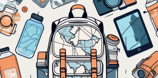 Budget Travel Hacks for Thrifty Explorers A backpack filled with various travel essentials like a map