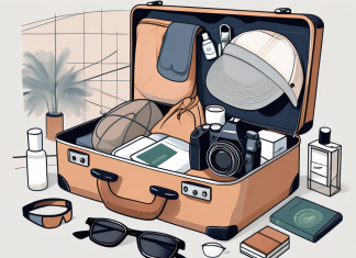 The Ultimate Travel Packing List An open suitcase filled with various travel essentials like clothes