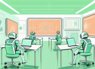 The Future of Education: Trends to Watch A futuristic classroom with advanced technology like holographic screens