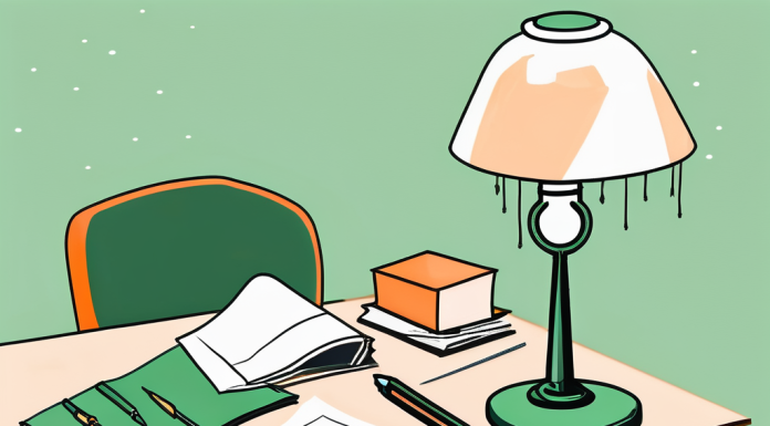 Crafting a Great College Essay A desk with scattered papers