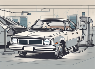Buying a Used Car: Essential Considerations A used car with a magnifying glass hovering over it