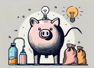 Smart Ways to Save Money on Everyday Expenses A piggy bank surrounded by everyday items like a grocery bag