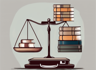 Continuing Education: How to Balance Learning with a Full-Time Job A balanced scale with books on one side and a briefcase on the other