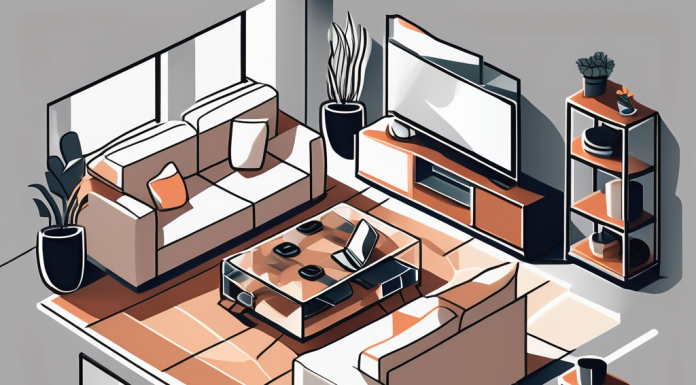 Creating a Tech-Savvy Household: Managing Screen Time for Kids A modern living room filled with various technology gadgets like tablets