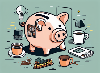 Saving Money: Practical Tips for Cutting Down on Everyday Expenses A piggy bank sitting on a table surrounded by smaller illustrations of everyday items like a coffee cup
