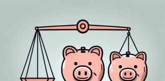 Managing Your Checking and Savings Accounts Efficiently A balanced scale with a piggy bank on one side and a checkbook on the other