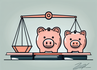 Managing Your Checking and Savings Accounts Efficiently A balanced scale with a piggy bank on one side and a checkbook on the other