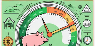 Understanding Credit Scores: How to Improve Yours A credit score meter in the green zone with arrows pointing upwards
