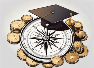 Navigating Financial Freedom: Steps to Pay Off Student Loans Faster A compass pointing towards a pile of coins