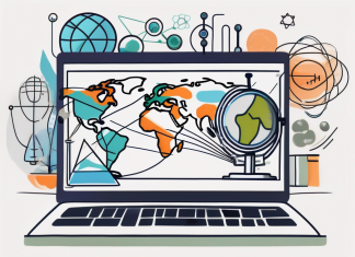 Free Online Courses to Expand Your Knowledge and Skills An open laptop with various symbols representing different fields of knowledge (like a globe for geography