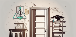 The Impact of Education on Career Advancement Opportunities A ladder with various educational symbols such as books