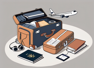 First-Time Flying: What to Expect and How to Prepare A suitcase open with travel essentials like passport